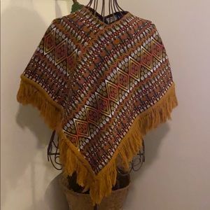 Boho Vintage Retro Guatemala Poncho